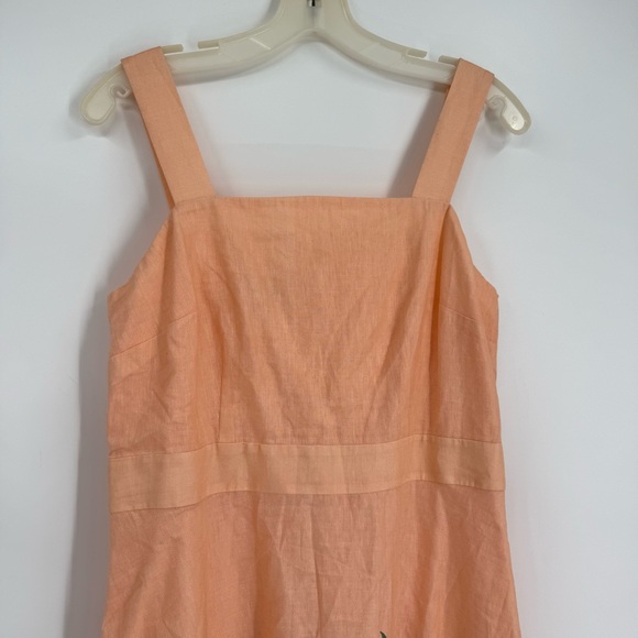 Talbots Sunset Horizon Floral Linen Maxi Dress Womens Size 8P Tropical Peach - Picture 6 of 11